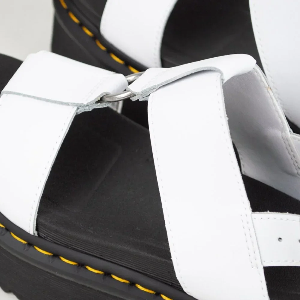 Dr. Martens Francis White Leather Strap Platform Sandal